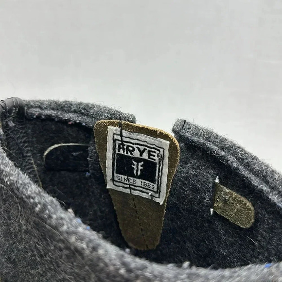 Frye Veronica Charcoal Engineer Wool Leather Moto Low Heeled Boots Gray Size 10 - Picture 8 of 11